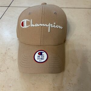 Champion Beige Cap with Logo